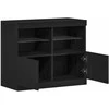 LED Bufetas Juoda 81 x 37 x 66,5 cm Apdirbta mediena