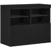 LED Bufetas Juoda 81 x 37 x 66,5 cm Apdirbta mediena