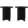 Šoninis stalas su saugykla 2 pcs Juodojo ąžuolo Ø 39 x 38 cm