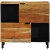 Kabalas su lentyna Ruda 80 x 33 x 75 cm Kietas mango medis