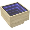 Šoninis staliukas su LED, ąžuolo, 40x40x30cm, apdirbta mediena