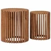 Rankų darbo šoniniai stalų rinkinys 2 pcs Teak medžio rudas