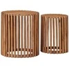 Rankų darbo šoniniai stalų rinkinys 2 pcs Teak medžio rudas