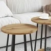 Šoninių staliukų komplektas 2 pcs Amatų ąžuolas ir juoda