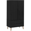 Spinta MOLDE Juoda 90 x 55 x 175 cm Pušies medienos masyvas