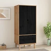 Spinta OTTA Juoda 76,5 x 53 x 172 cm Pušies medienos masyvas