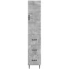 Spintelė 2 pcs Betono pilka 33 x 34,5 x 90 cm Apdirbta mediena