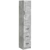 Spintelė 2 pcs Betono pilka 33 x 34,5 x 87 cm Apdirbta mediena
