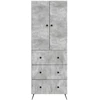 Spintelė 2 pcs Betono pilka 66 x 34,5 x 90 cm Apdirbta mediena