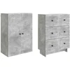 Spintelė 2 pcs Betono pilka 66 x 34,5 x 90 cm Apdirbta mediena