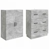 Spintelė 2 pcs Betono pilka 66 x 34,5 x 87 cm Apdirbta mediena