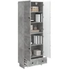 Spintelė 2 pcs Betono pilka 66 x 34,5 x 95 cm Apdirbta mediena