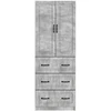 Spintelė 2 pcs Betono pilka 66 x 34,5 x 87 cm Apdirbta mediena