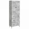 Spintelė 2 pcs Betono pilka 66 x 34,5 x 90 cm Apdirbta mediena