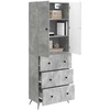 Spintelė 2 pcs Betono pilka 66 x 34,5 x 90 cm Apdirbta mediena