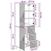Spintelė 2 pcs Betono pilka 66 x 34,5 x 89,5 cm