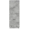 Spintelė 2 pcs Betono pilka 66 x 34,5 x 95 cm Apdirbta mediena