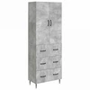 Spintelė 2 pcs Betono pilka 66 x 34,5 x 90 cm Apdirbta mediena