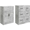 Spintelė 2 pcs Betono pilka 66 x 34,5 x 87 cm Apdirbta mediena