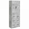 Spintelė 2 pcs Betono pilka 66 x 34,5 x 87 cm Apdirbta mediena