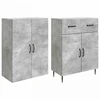 Spintelė 2 pcs Betono pilka 66 x 34,5 x 89,5 cm