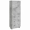Spintelė 2 pcs Betono pilka 66 x 34,5 x 90 cm Apdirbta mediena