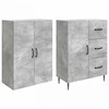Spintelė 2 pcs Betono pilka 66 x 34,5 x 89,5 cm