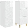Spintelė 2 pcs Itin blizgi balta 33 x 34,5 x 90 cm
