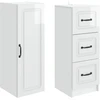 Spintelė 2 pcs Itin blizgi balta 33 x 34,5 x 87 cm