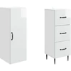 Spintelė 2 pcs Itin blizgi balta 33 x 34,5 x 90 cm