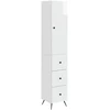 Spintelė 2 pcs Itin blizgi balta 34,5 x 34,5 x 90 cm