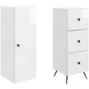 Spintelė 2 pcs Itin blizgi balta 34,5 x 34,5 x 90 cm