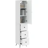 Spintelė 2 pcs Itin blizgi balta 34,5 x 34,5 x 90 cm