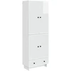 Spintelė 2 pcs Itin blizgi balta 66 x 34,5 x 95 cm