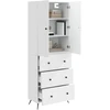 Spintelė 2 pcs Itin blizgi balta 66 x 34,5 x 90 cm