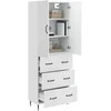 Spintelė 2 pcs Itin blizgi balta 66 x 34,5 x 90 cm