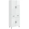 Spintelė 2 pcs Itin blizgi balta 66 x 34,5 x 89,5 cm