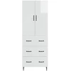 Spintelė 2 pcs Itin blizgi balta 66 x 34,5 x 90 cm