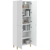 Spintelė 2 pcs Itin blizgi balta 66 x 34,5 x 90 cm