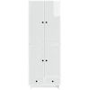 Spintelė 2 pcs Itin blizgi balta 66 x 34,5 x 95 cm