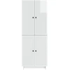 Spintelė 2 pcs Itin blizgi balta 66 x 34,5 x 90 cm
