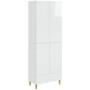 Spintelė 2 pcs Itin blizgi balta 66 x 34,5 x 95 cm