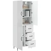 Spintelė 2 pcs Itin blizgi balta 66 x 34,5 x 89,5 cm