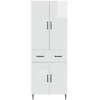 Spintelė 2 pcs Itin blizgi balta 66 x 34,5 x 89,5 cm