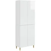 Spintelė 2 pcs Itin blizgi balta 66 x 34,5 x 90 cm