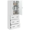 Spintelė 2 pcs Itin blizgi balta 66 x 34,5 x 87 cm