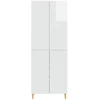 Spintelė 2 pcs Itin blizgi balta 66 x 34,5 x 90 cm