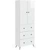 Spintelė 2 pcs Itin blizgi balta 66 x 34,5 x 90 cm