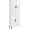 Spintelė 2 pcs Itin blizgi balta 66 x 34,5 x 89,5 cm
