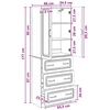 Spintelė 2 pcs Itin blizgi balta 66 x 34,5 x 87 cm